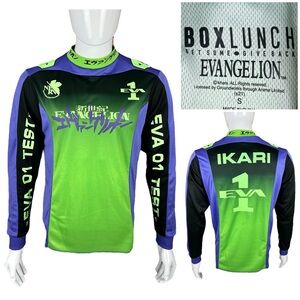 Neon Genesis Evangelion Mens Small Ikari Motocross Jersey BoxLunch Exclusive EUC